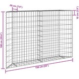  Trapezna gabionska gredica od pocinčanog čelika 150x20x100 cm | shoptok.hr