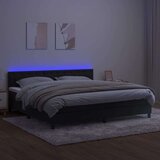  Box spring postelja z vzmetnico LED črna 200x200 cm žamet, (20790829) | Shoptok.si