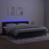  Box spring s madracem LED crni 200x200 cm baršun | shoptok.hr