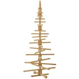 vidaXL Leseno božično drevo z stojalom Rjava 180 cm Trdna borovina | Shoptok.si