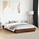  Okvir kreveta s LED svjetlima smeđa boja hrasta 120 x 190 cm | shoptok.hr