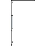 vidaXL Pregrada za tuš crna 90 x 195 cm s napola mutnim staklom ESG | shoptok.hr