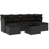  7-dijelni set vrtnih sofa od poliratana s jastucima crni | shoptok.hr