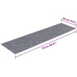  Prostirke za stepenice samoljepljive 15 kom 76x20 cm svijetlo sive pravokutne | shoptok.hr