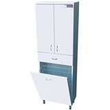 Lapino Ormar za kupatilo polica sa korpom za veš 150x50cm, Beli Cene