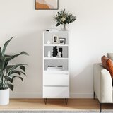  Visoka komoda bijela 40 x 36 x 110 cm od konstruiranog drva | shoptok.hr
