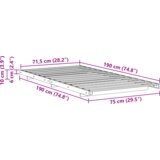  Krevet s daskama Voštano smeđa 75 x 190 cm Masivna borovina | shoptok.hr