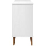 vidaXL Predalnik bel 113x40x80 cm trdna borovina | Shoptok.si
