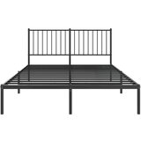 Metalni okvir za krevet s uzglavljem crni 140x190 cm | shoptok.hr
