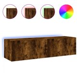 vidaXL Stenske TV omarice z LED 2 kosa dimljeni hrast 60x35x31 cm, (21012024) Cene