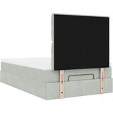 vidaXL Otomanski posteljni okvir z vzmetnicami siv 120x190cm žamet | Shoptok.si