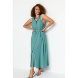 Trendyol Curve Mint Woven Shirt Dress With A Belt | Shoptok.si