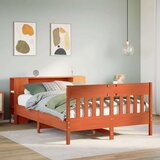 vidaXL Knjižna postelja brez vzmetnice vošč. rjava 135x190 cm borovina | Shoptok.si