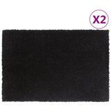 vidaXL Otirači 2 kom crni 40 x 60 cm čupavi od kokosovih vlakana | shoptok.hr