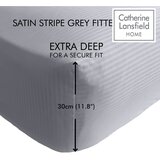 Catherine Lansfield Siva napenjalna rjuha 90x190 cm Satin Stripe - Catherine Lansfield Cene