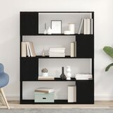vidaXL Knjiga Polica Črna Oreh 100x24x124 cm Inženirski Les | Shoptok.si