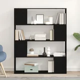 vidaXL Knjiga Polica Črna Oreh 100x24x124 cm Inženirski Les