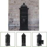  the living store stoječi poštni nabiralnik aluminij starinski stil črne barve - stoječi poštni nabiralnik, (21743292) | Shoptok.si