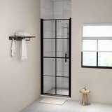  Vrata za tuš od kaljenog stakla 81 x 195 cm crna | shoptok.hr