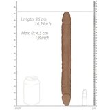 REALROCK Double Dong 14 - dvojni dildo (36 cm) - temno naraven | Shoptok.si