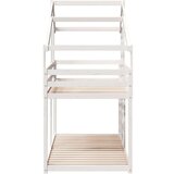  Krevet na kat s krovom bijeli 90 x 190 cm od masivne borovine - Bijela 90 x 190 cm | shoptok.hr