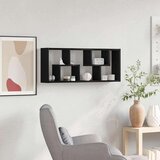 vidaXL Stenska polica črn hrast 36x16x90 cm inženirski les | Shoptok.si