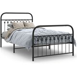 Metalni okvir kreveta uzglavlje i podnožje crni 100x200 cm | shoptok.hr