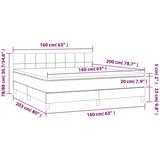  Krevet s oprugama i madracem tamnosmeđi 160x200 cm tkanina | shoptok.hr