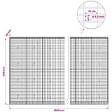  Gabion s žicom debljine 3,5 mm i mrežom 5x10 cm 1000x30x200 cm | shoptok.hr