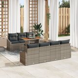 vidaXL Set od 8 dijelova vrtnih kauča s jastučićima siva poly ratan | shoptok.hr