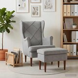  Fotelja s footstoolom 2 kom. Svjetlosiva Baršun | shoptok.hr