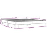  Okvir za krevet crni 200 x 200 cm konstruirano drvo i metal | shoptok.hr