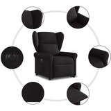  Električni naslonjač na podizanje od tkanine crni | shoptok.hr