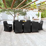  9-dijelni vrtni blagovaonski set s jastucima crni | shoptok.hr