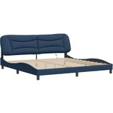  Okvir kreveta s LED svjetlima plavi 200 x 200 cm od tkanine | shoptok.hr