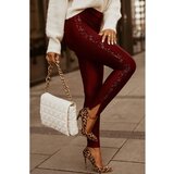 Fenzy Elegantne Taijce Od Umjetne Kože S Čipkom Margaretta, Bordo | shoptok.hr