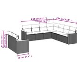  9-dijelni set vrtnih sofa s jastucima bež od poliratana 62 x 62 x 69 cm | shoptok.hr