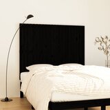 Zidno uzglavlje crni 140x3x110 cm od masivne borovine | Eponuda.com