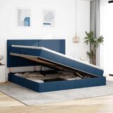Krevet s madracem i skladištem Plava 200 x 200 cm tkanina | shoptok.hr