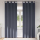 vidaXL Zavjese sa zavjesama 2 pcs Antracit 225 x 140 cm Poliester | shoptok.hr