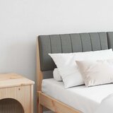 vidaXL Tapecirano vzglavje Temno siva 135 cm Masivno borovo les | Shoptok.si