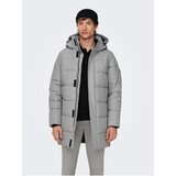 Only Light grey men's quilted winter coat & SONS Carl - Men | shoptok.hr