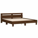  Okvir za krevet s uzglavljem i LED boja smeđeg hrasta 160x200cm | Eponuda.ba