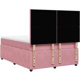  Krevet s oprugama i madracem ružičasti 140x190 cm baršunasti | shoptok.hr