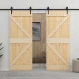  Drsna vrata s kompletom vodil 90x210 cm trdna borovina Cene