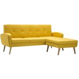  Kavč L oblike z oblogo iz blaga 186x136x79 cm rumen | Shoptok.si