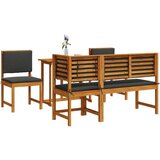  Set za blagovanje u vrtu s jastučićima 5 komada čvrsto drvo akacije | shoptok.hr