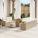 vidaXL 10-dijelni vrtni set sofa s jastučićima bež poli ratana akacije | shoptok.hr