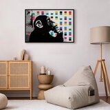  Slika - Banksy The Thinker Monkey 120x80 U crnom drvenom okviru | shoptok.hr