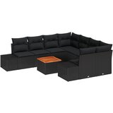 vidaXL vrtna sedežna garnitura Set 9 Črna Poli ratan, (22093455) | Shoptok.si